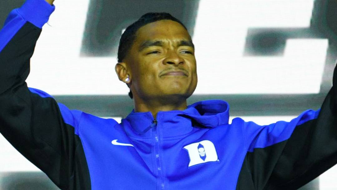 Oct 3, 2026; Durham, NC, USA; Duke Blue Devils guard Caleb Foster (1) during the Countdown to Craziness at Cameron Indoor Stadium. Mandatory Credit: Zachary Taft-Imagn Images Oct 3, 2026; Durham, NC, USA; Duke Blue Devils guard Caleb Foster (1) during the Countdown to Craziness at Cameron Indoor Stadium. Mandatory Credit: Zachary Taft-Imagn Images