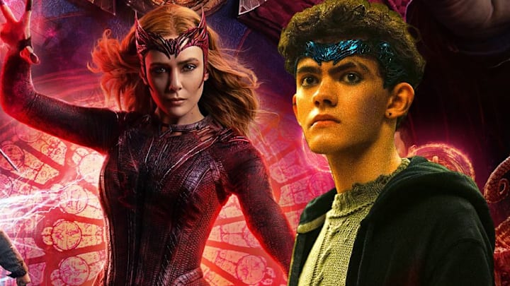 Elizabeth Olsen as the Scarlet Witch and Joe Locke as Wiccan. 