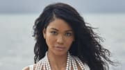 Chanel Iman was photographed by Derek Kettela in Belize. Swimsuit top by Monday Swimwear. Swimsuit bottom by Galamaar. Necklace by Monies.
