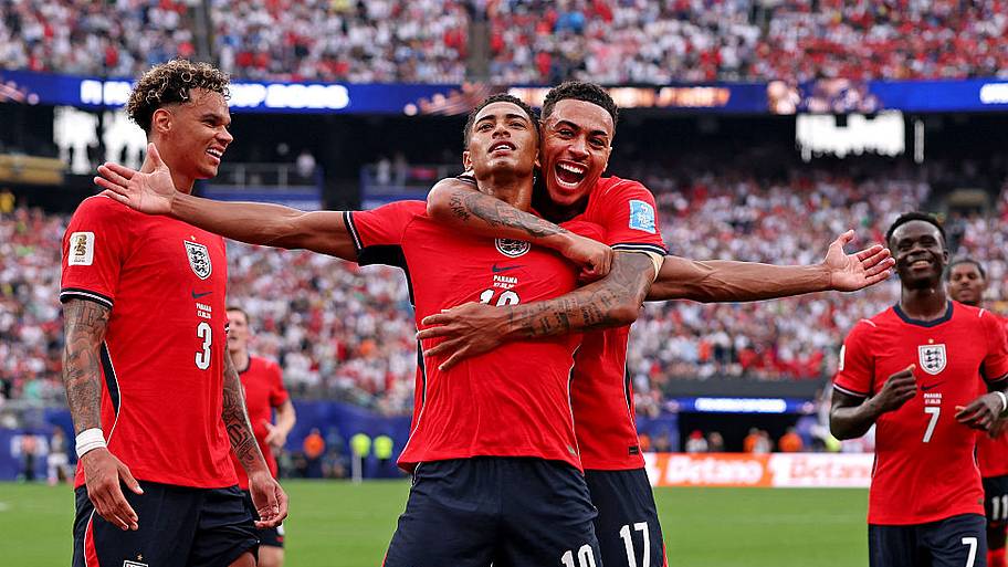 England players celebrate