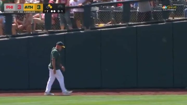 Mark Kotsay had to make the long walk back to the A's clubhouse after being ejected from Saturday's game. Mark Kotsay had to make the long walk back to the A's clubhouse after being ejected from Saturday's game.