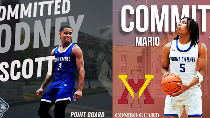 Mount Carmel boys basketball stars Rodney Scott and Mario Tatum have committed to Augusta and VMI, respectively. Mount Carmel boys basketball stars Rodney Scott and Mario Tatum have committed to Augusta and VMI, respectively.