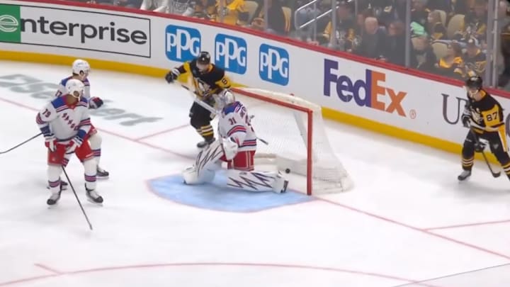 New York Rangers surrender a goal after an unfortunate deflection off defenseman K'Andre Miller. 