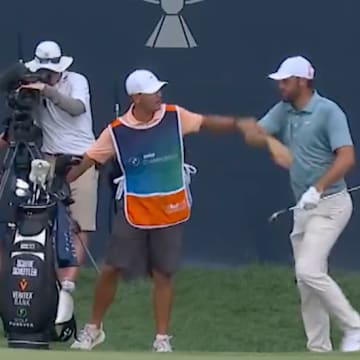Scottie Scheffler's chip in on the 17th hole Sunday at the BMW Championship left everyone in awe. 
