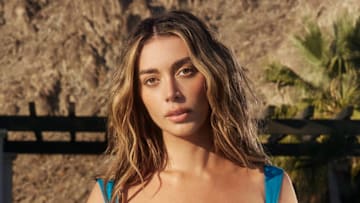 Brianna LaPaglia was photographed by Katherine Gougen at The Austin Estate. Swimsuit by Sommer Swim.