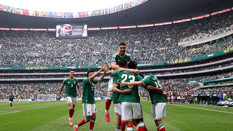 Mexico player celebrating. 