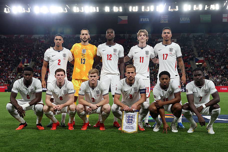 England team lineup vs. Czechia