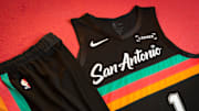 Nov 4, 2025; San Antonio, Texas, USA; The San Antonio Spurs revealed the return of their City Edition "Fiesta" Jerseys.