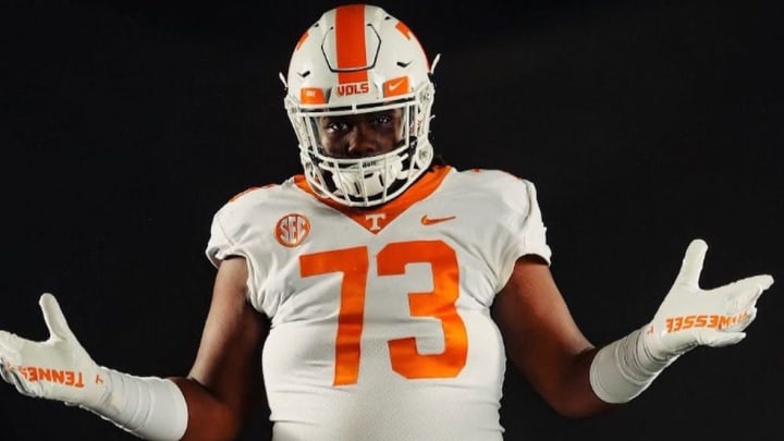 2025 four-star offensive tackle Juan Gaston (Atlanta, Ga.) during an unofficial visit with the Tennessee Volunteers. (Photo courtesy of Juan Gaston)