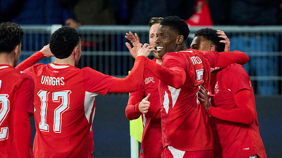 Switzerland players celebrate