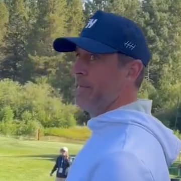 Aaron Rodgers calls out a suspected ‘autograph hound’ at the American Century Celebrity Golf Championships. 