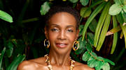 Roshumba Williams was photographed by Yu Tsai in Jamaica. Swimsuit by Johanna Ortiz. Earrings by Ben-Amun. Necklace by Presley Oldham. 