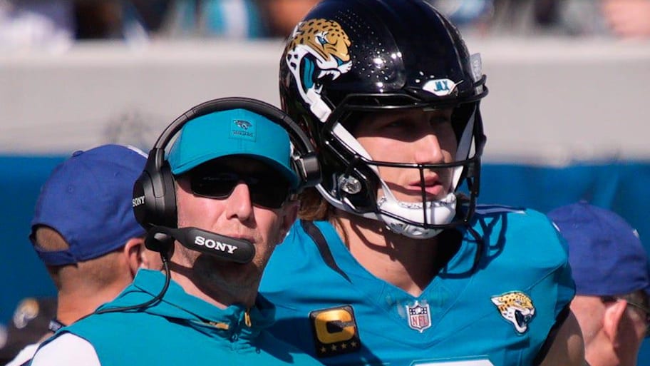 Jaguars head coach Liam Coen and quarterback Trevor Lawrence