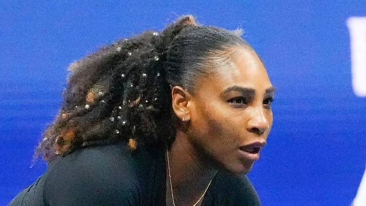Serena Williams readies for a point