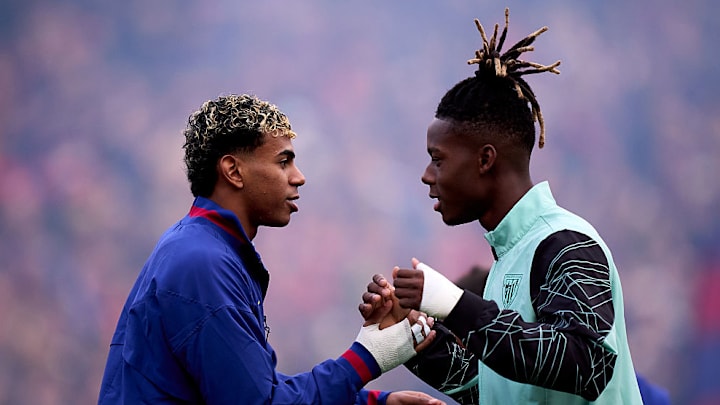 Good friends Lamine Yamal (left) and Nico Williams will take center stage in the Spanish Super Cup semifinal.