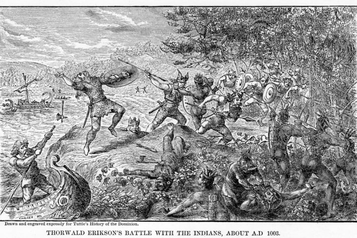 'Thorwald Erikson's Battle with the Indians, about AD 1003', (1877).