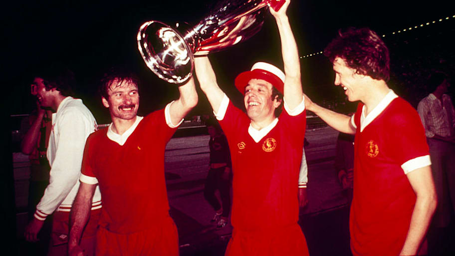 Liverpool players celebrate European Cup triumph