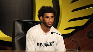 Dante Moore Addresses the Media After Spring Practice with the Oregon Ducks 