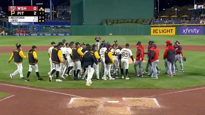 The Pirates and Nationals ran out of their dugouts and then... didn't do too much. 
