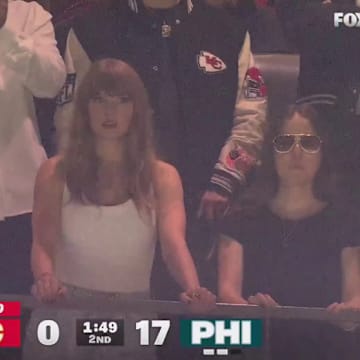 Taylor Swift was like every Chiefs fan during the first half of Super Bowl LIX.