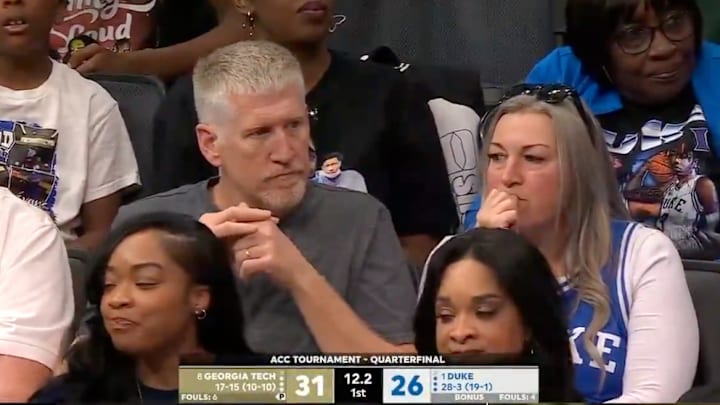 Cooper Flagg's parents were at Thursday's Duke-Georgia Tech ACC tournament quarterfinal. 