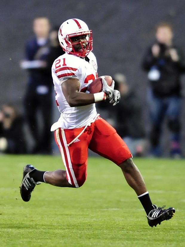 Nebraska Cornhusker cornerback Prince Amukamara returns an interception for 30 yards against the Colorado Buffaloes.