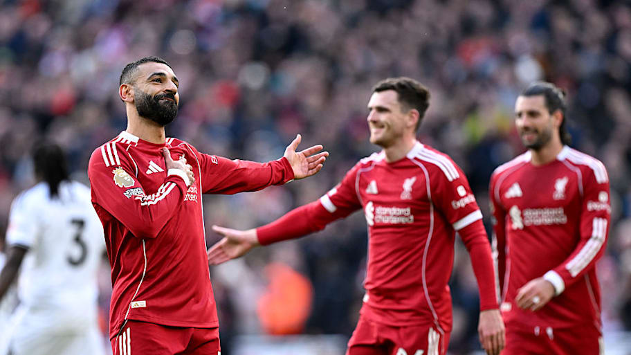 Mohamed Salah celebrates