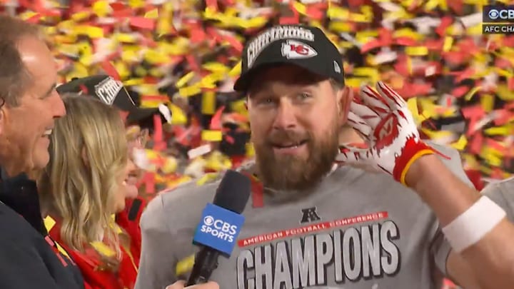 Travis Kelce was singing again after the Chiefs' win over the Bills. Travis Kelce was singing again after the Chiefs' win over the Bills.