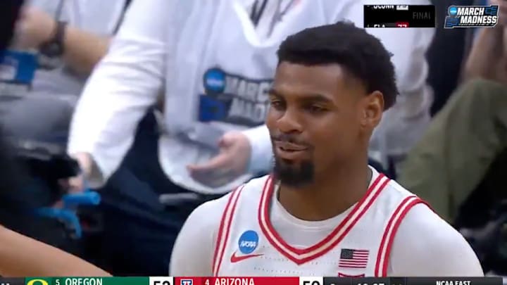 Arizona's KJ Lewis missed a dunk and then got called for a technical foul during his team's win over Oregon in the NCAA tournament. Arizona's KJ Lewis missed a dunk and then got called for a technical foul during his team's win over Oregon in the NCAA tournament.