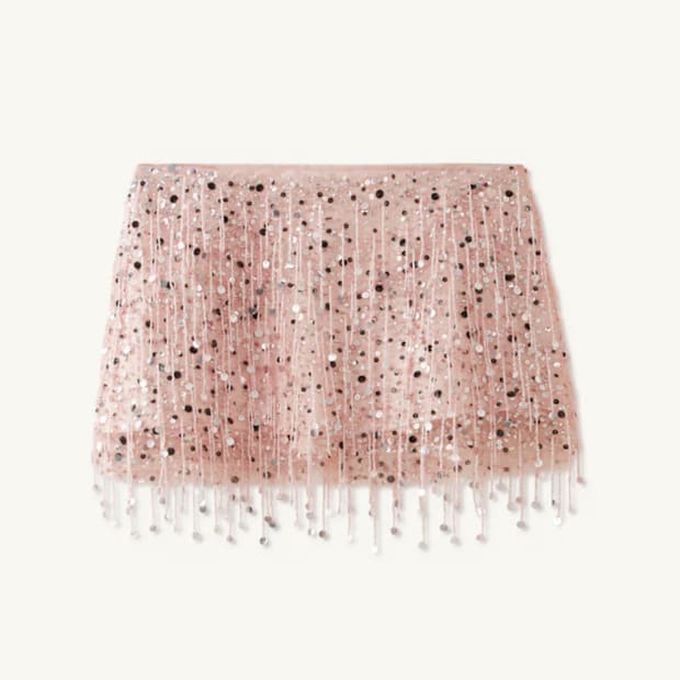 Pink beaded skirt