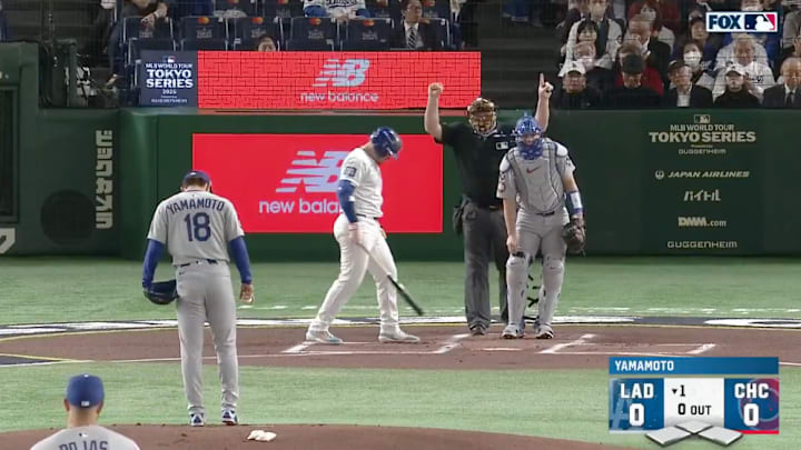 The Dodgers kicked off their title defense with a pitch clock violation. The Dodgers kicked off their title defense with a pitch clock violation.