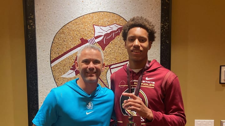 Milton (Georgia) 4-star wide receiver C.J. Wiley with Florida State coach Mike Norvell Milton (Georgia) 4-star wide receiver C.J. Wiley with Florida State coach Mike Norvell
