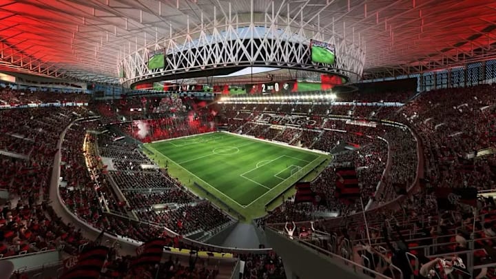 Imagem do projeto do estádio do Flamengo