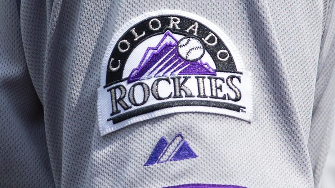 Colorado Rockies logo on a player's jersey
