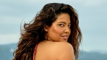 Denise Bidot was photographed by Yu Tsai in Jamaica. Swimsuit by Zimmermann.