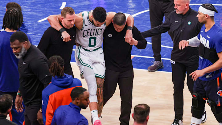 Boston Celtics star Jayson Tatum tore his Achilles in the Eastern Conference semifinals.