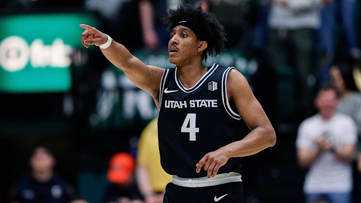 Utah State Aggies guard Ian Martinez.