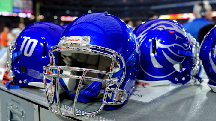 Boise State Broncos helmets.