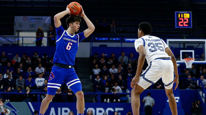 Boise State guard Pearson Carmichael. Boise State guard Pearson Carmichael.