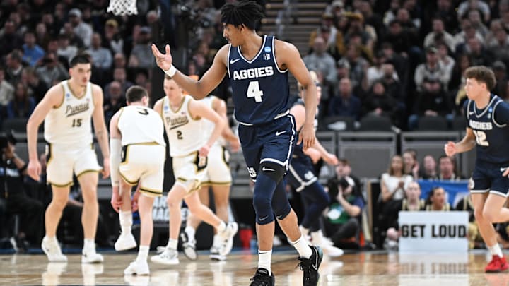 Utah State Aggies guard Ian Martinez. Utah State Aggies guard Ian Martinez.