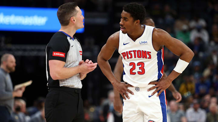Apr 5, 2024; Memphis, Tennessee, USA; Detroit Pistons guard Jaden Ivey (23) : Petre Thomas-Imagn Images