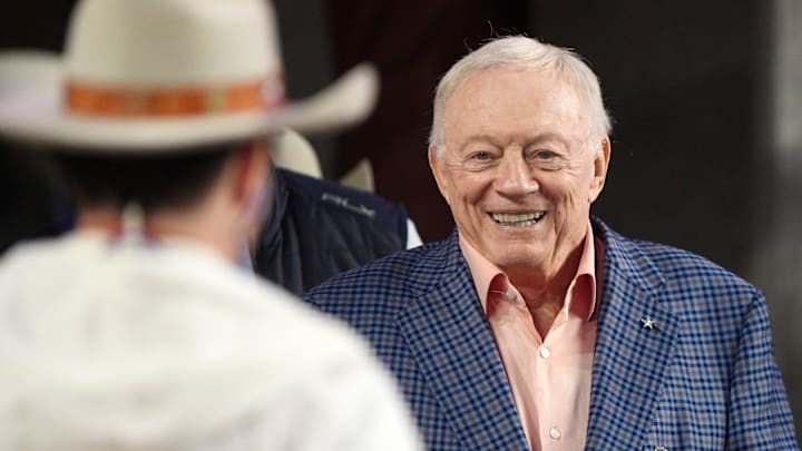 Dallas Cowboys owner and general manager Jerry Jones attends the Big 12 football between Texas Tech and Texas.