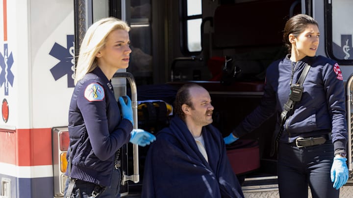 CHICAGO FIRE -- "No Survivors" Episode 916 -- Pictured: (l-r) Kara Killmer as Sylvie Brett, Hanako Greensmith as Violet -- (Photo by: Adrian S. Burrows Sr./NBC)