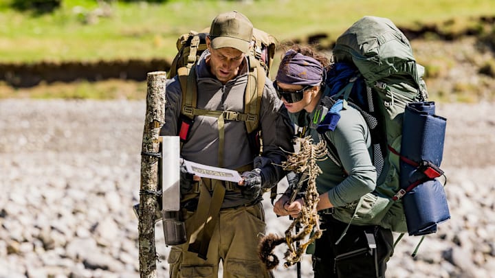 RACE TO SURVIVE: New Zealand -- "Packrafts, Portages and Pain" Episode 202 -- Pictured: (l-r) Nikola Milutinovic, Kennedy Taylor -- (Photo by: Brian Finestone/USA Network)