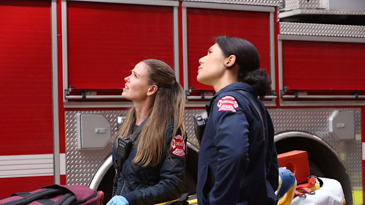 CHICAGO FIRE -- "Never Say Goodbye" Episode 12013 -- Pictured: (l-r) Jocelyn Hudon as Novak, Hanako Greensmith as Violet Mikami -- (Photo by: Adrian S Burrows Sr/NBC)