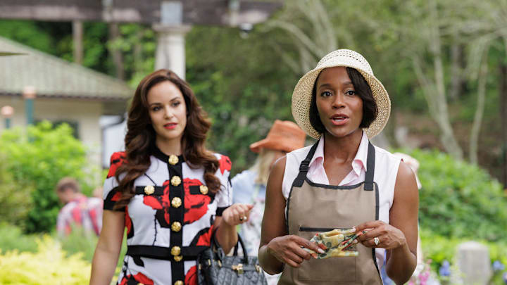 GROSSE POINTE GARDEN SOCIETY -- "Pilot" -- Pictured: (l-r) Melissa Fumero as Birdie, Aja Naomi King as Catherine -- (Photo by: Steve Swisher/NBC)