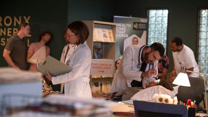BRILLIANT MINDS -- "The Doctor Whose World Collapsed" Episode 112 -- Pictured: (l-r) Donna Murphy as Dr. Muriel Landon, Zachary Quinto as Dr. Oliver Wolf 