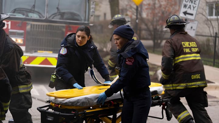 CHICAGO FIRE -- "Relief Cut" Episode 13012 -- Pictured: (l-r) Hanako Greensmith as Violet Mikami, Jocelyn Hudon as Lizzy Novak -- (Photo by: Peter Gordon/NBC)