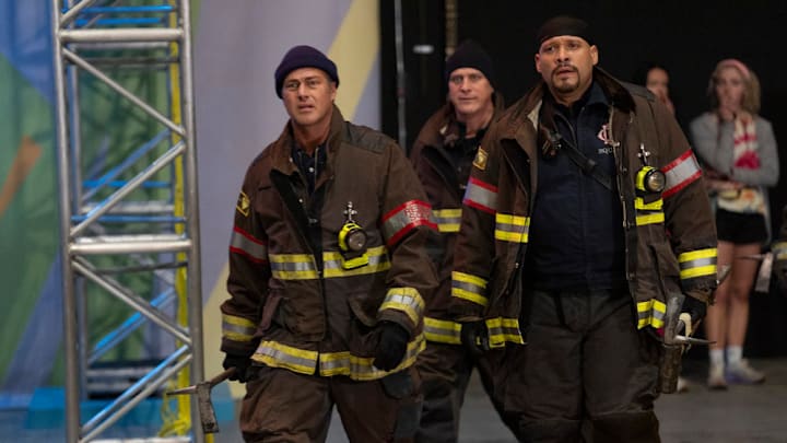 CHICAGO FIRE -- "Born of Fire" Episode 13013 -- Pictured: (l-r) Taylor Kinney as Kelly Severide, Joe Miñoso as Joe Cruz -- (Photo by: Peter Gordon/NBC)