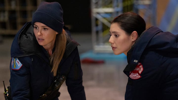 CHICAGO FIRE -- "Born of Fire" Episode 13013 -- Pictured: (l-r) Jocelyn Hudon as Lizzy Novak, Hanako Greensmith as Violet Mikami -- (Photo by: Peter Gordon/NBC)